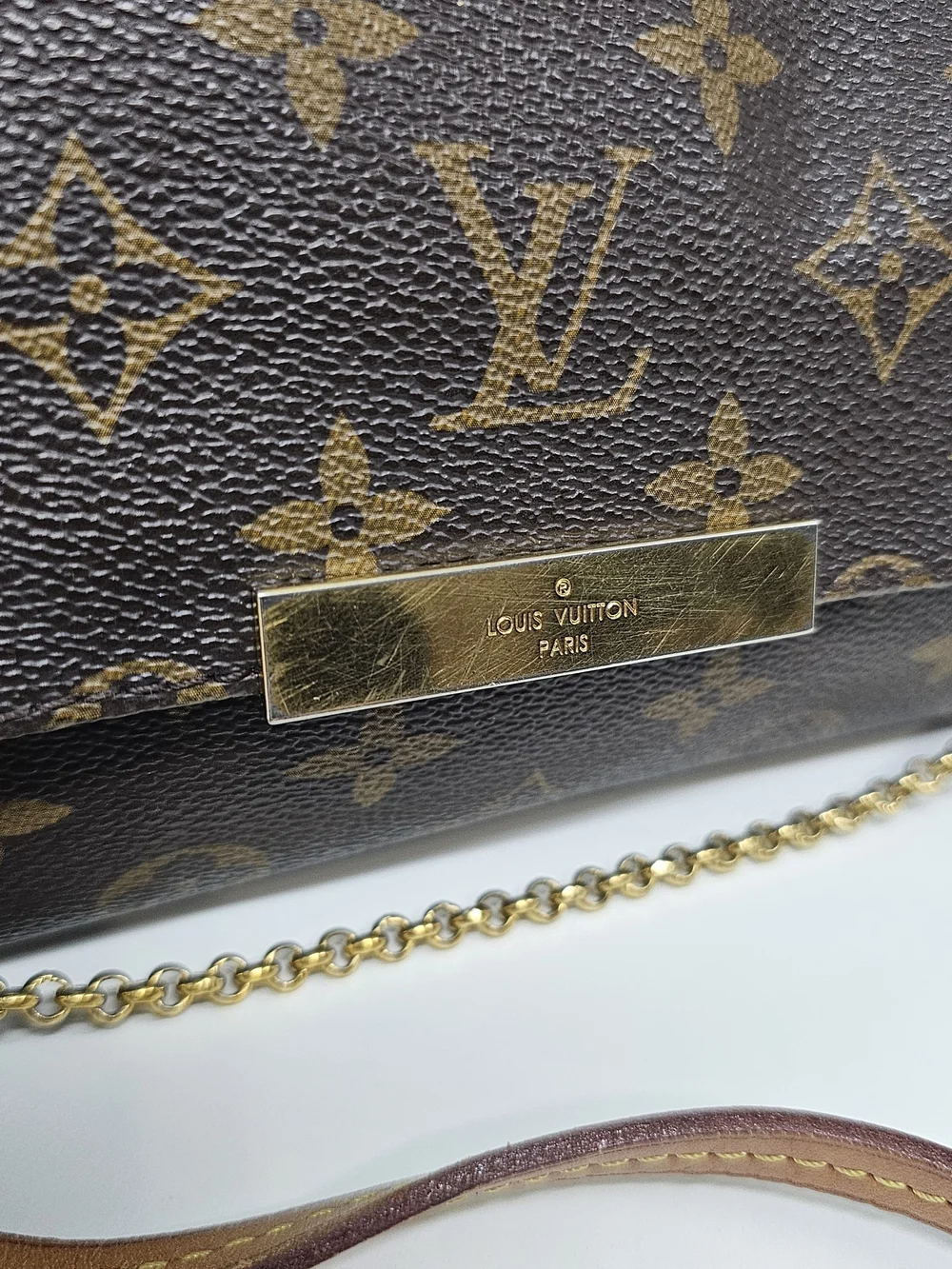 Louis Vuitton Favorite MM Monogram Canvas Crossbody Bag in Brown